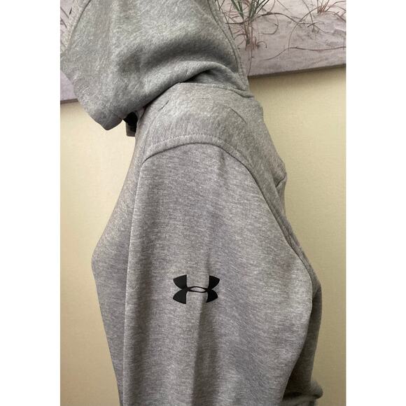Under Armour Fitted Coldgear hoodie grey Sweatshirt, women's size medium - Picture 3 of 7